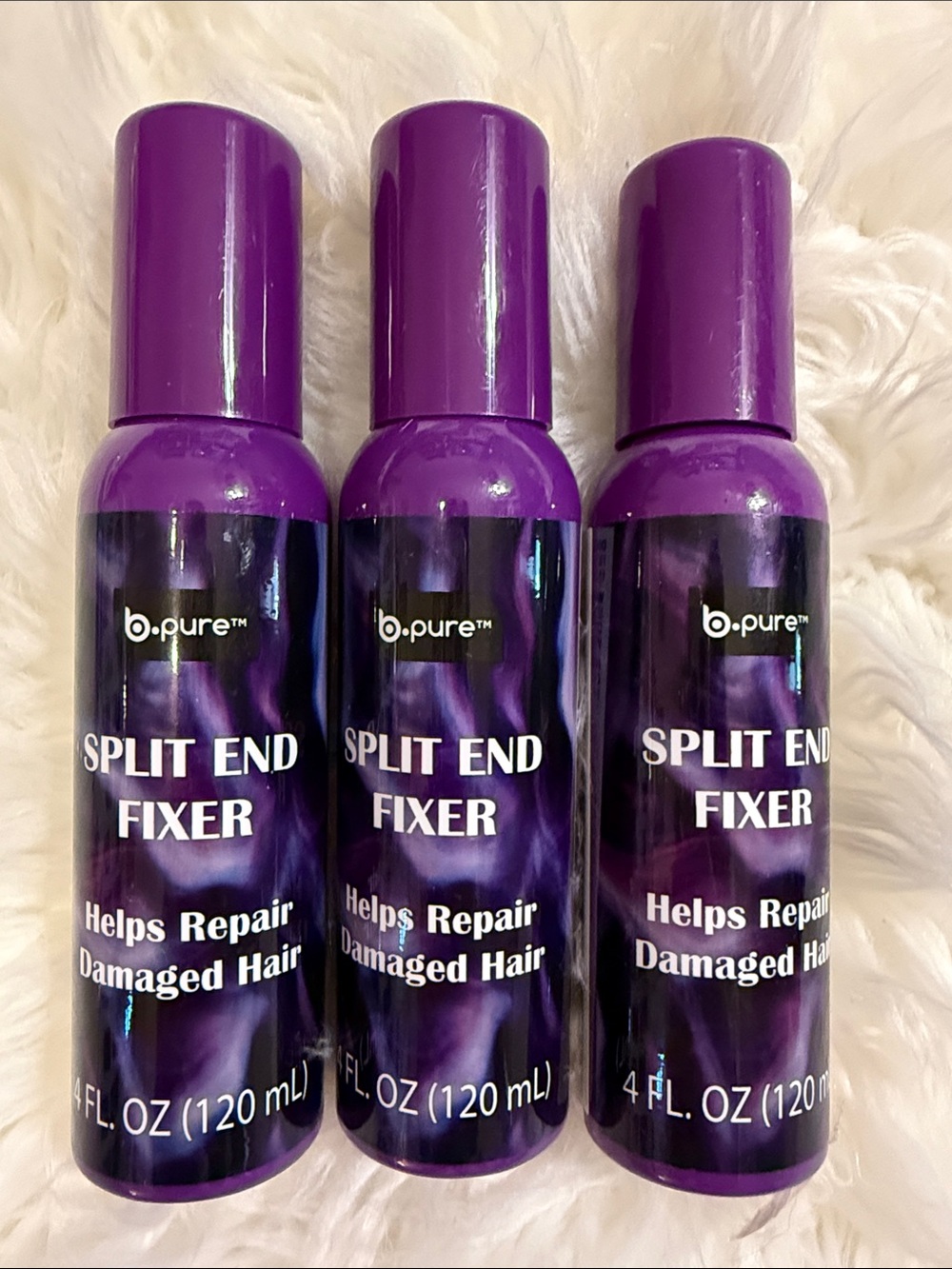 B.Pure Split End Fixer Hair Treatment Bundle of 3 Damaged Hair Repair 4 oz